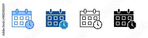 Schedule Multiple Style Icon Set 