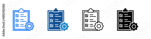 Management Multiple Style Icon Set 