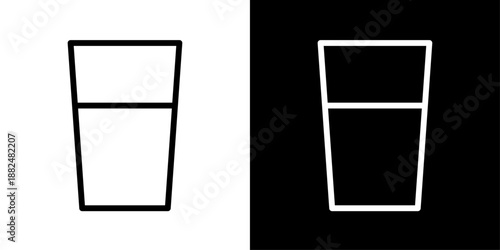 Water glass icon representing drinking water, hydration, iftar refreshment, Ramadan fasting break, and healthy lifestyle.