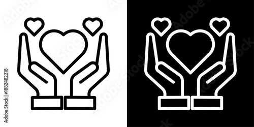 Care icon representing compassion, support, protection, community help, Ramadan values, humanitarian care, and kindness.