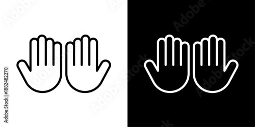 Dua hands icon representing Islamic prayer, supplication, faith, spiritual devotion, Ramadan worship, and religious practice.