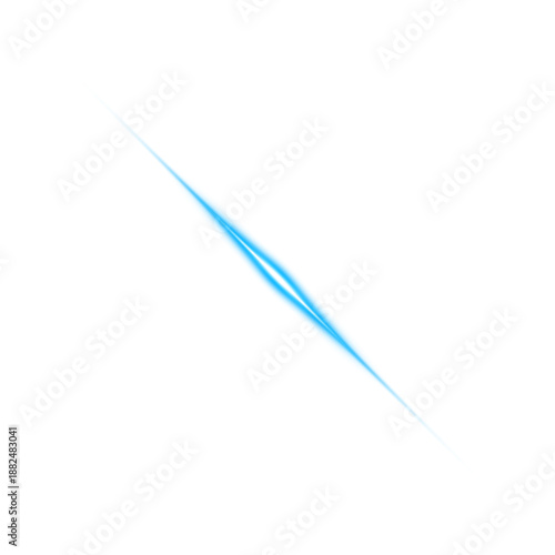 Slash Speed Motio Blue Lens Flare Effects / Horizontal  Laser beam Effect / Transparent background PNG 