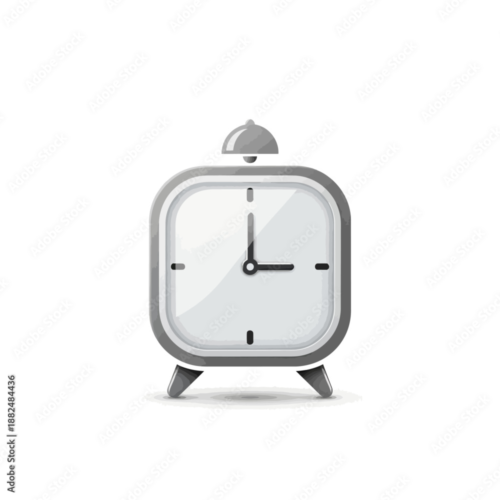 Fototapeta premium Minimalist Gray Alarm Clock Icon. Modern 3D Vector Illustration for Time Management, Schedule, and Deadline Concepts Isolated on White.