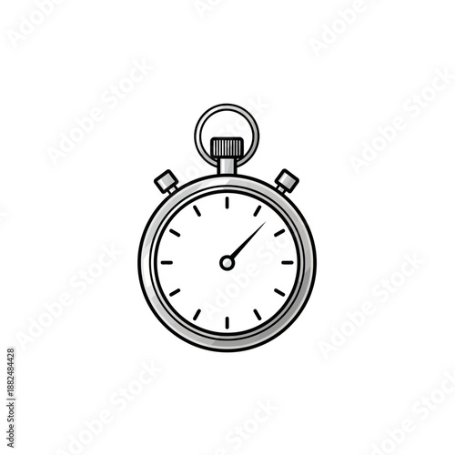 Classic Stopwatch Icon Vector Illustration. Simple Timer Symbol for Time Management, Speed, Accuracy, and Deadline Concepts.