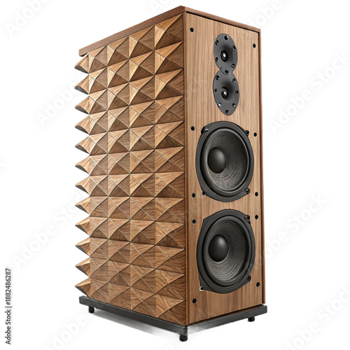 Enhance sound quality with this wooden acoustic diffuser featuring a fractal step pattern, ideal for music studios, home theaters, and professional audio setups.