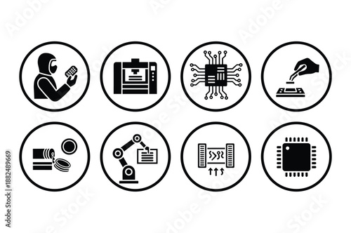 Microchip fabrication process manufacturing of computer integrated circuits wafer and clean room procedures