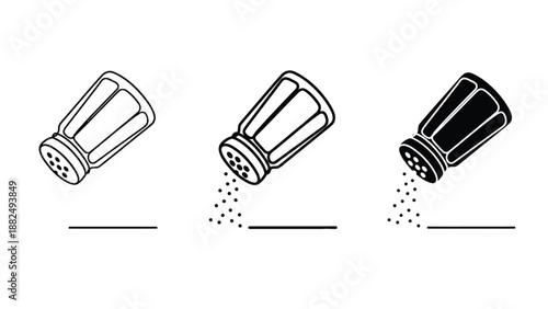 An illustration of salt shakers in different stages of being filled