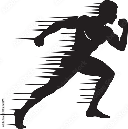 Silhouette of a Man Running Quickly in Motion Blur