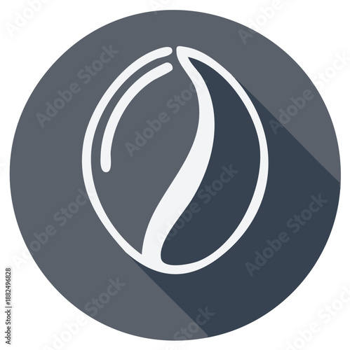 Coffee bean icon in flat design style with long shadow modern vector graphic
