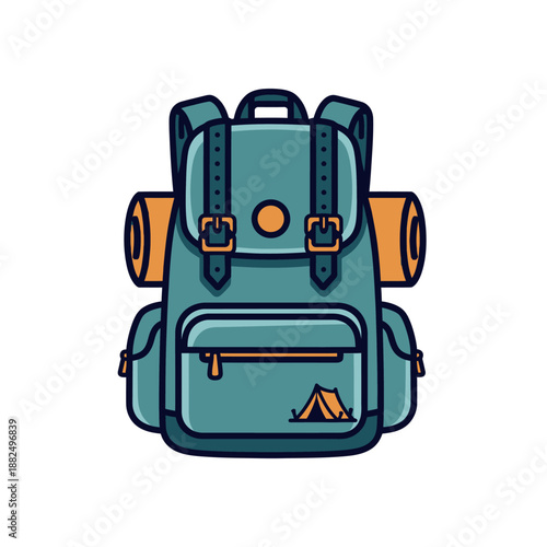 Stylish outdoor adventure backpack with multiple compartments and gear support