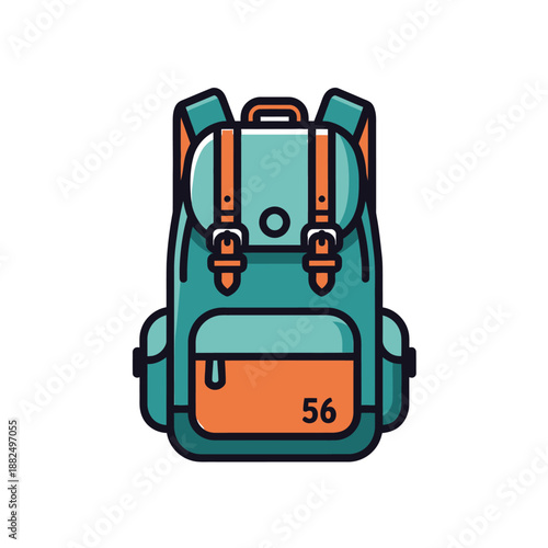 Stylish and Practical Light Blue Backpack with Multiple Compartments for