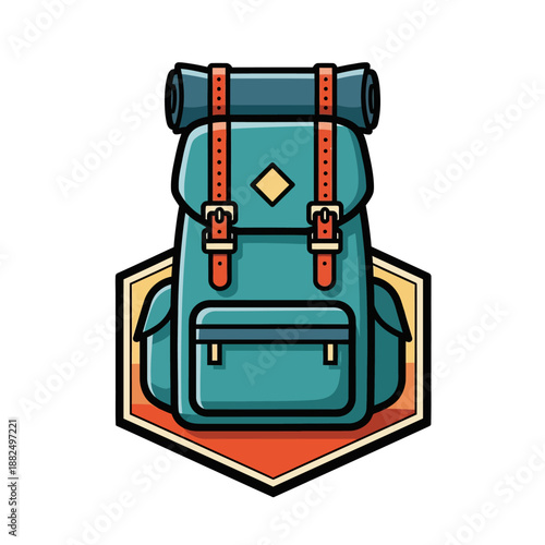 Stylish blue hiking backpack with adjustable straps and multiple compartments