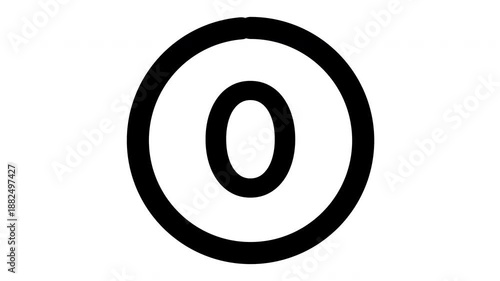 5 second countdown with circle animation, 5 to 0 animation countdown. 4K video