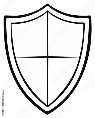 Outlined Shield Icon Security Protection Emblem Safety Symbol Armor Defense Guardian Sketch