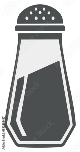 Salt Shaker Icon Graphic Illustration in Gray Color. Single element illustration, Isolated.