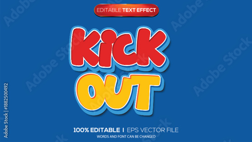 3d text effect kick out theme