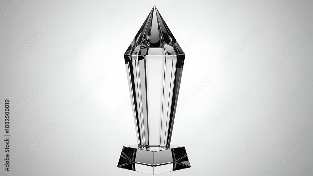 Obraz premium Elegant Crystal Trophy Symbolizing Achievement, Honor, Recognition, and Success in Business