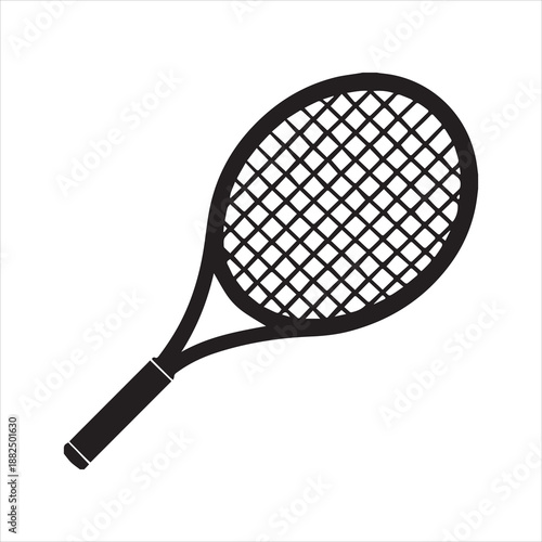 Tennis racket silhouette vector, Tennis racket icon