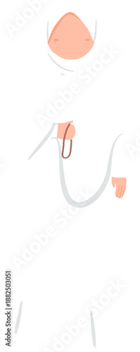 Hand drawn woman holds prayer beads