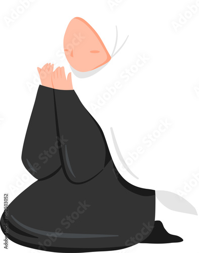 vector illustration of a woman praying