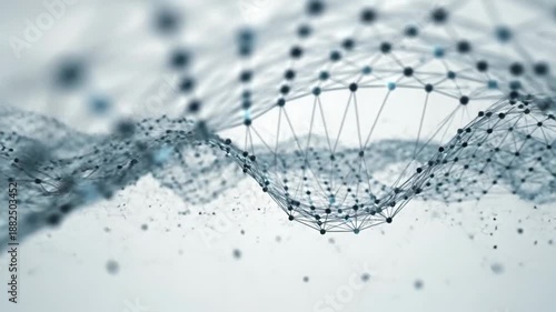 Abstract network structure with connected dots and lines, representing data flow and connectivity.