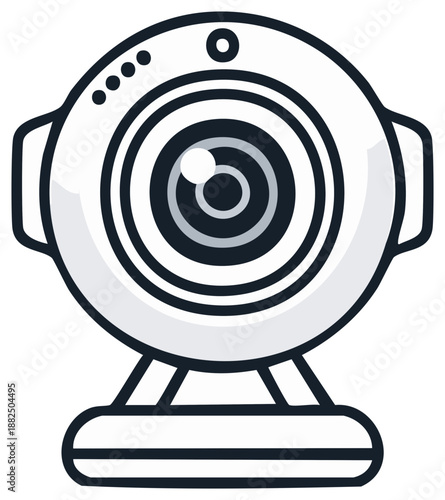 Modern Webcam with Multi Lens Detail and Adjustable Stand for Digital Communication