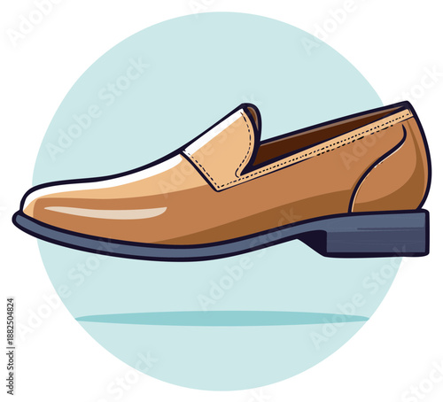 Stylish Brown Loafer Shoe Illustration Mens Fashion Footwear Design Icon