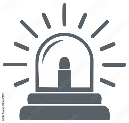 Emergency Beacon Graphic with Ray Burst, Alarm Symbol for Safety and Urgency, Isolated Icon