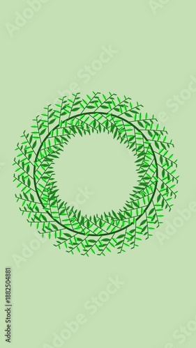 animated background of plant circles for nature themes and wedding invitations etc.