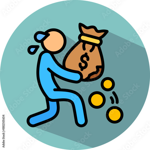 Debt Crisis isometric icon