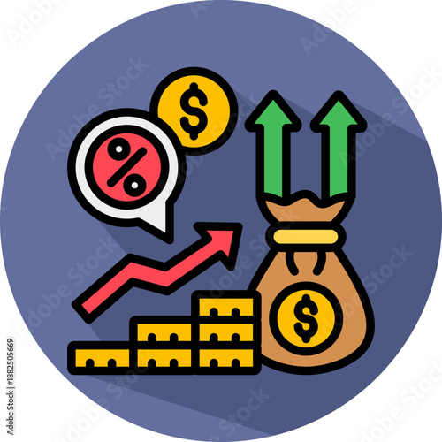 Interest Rate isometric icon
