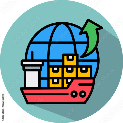 Export Growth isometric icon