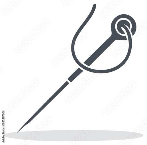 Stylized Fencing Sword Icon Illustration for Sport, Competition, and Challenge
