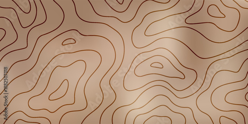 Copper Tone Topographic Contour Background With Abstract Map Lines For Design, Textures, And Branding Backdrop