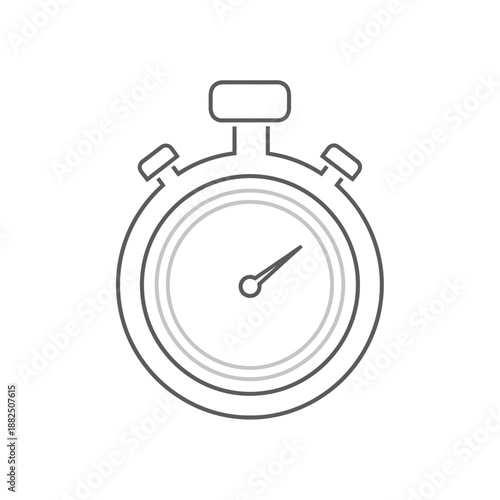 Outline Stopwatch Icon. Minimalist Vector Timer Symbol for Speed, Time Management, Deadline, and Productivity Measurement.