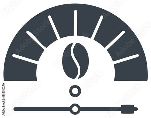 Coffee strength meter icon with an adjustable slider for intensity control