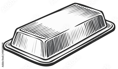 Engraved illustration of a gold bar, luxury and wealth concept, financial metal ingot asset.