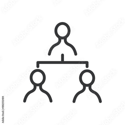 Hierarchy line editable stroke icon. Vector illustration
