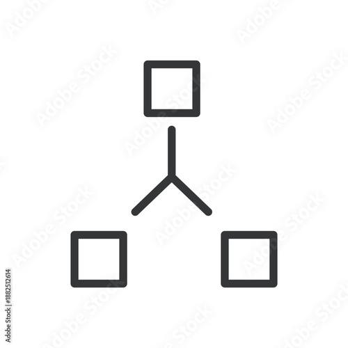 Hierarchy line editable stroke icon. Vector illustration