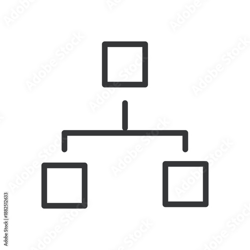 Hierarchy line editable stroke icon. Vector illustration