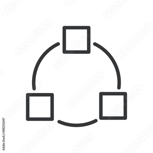 Hierarchy line editable stroke icon. Vector illustration
