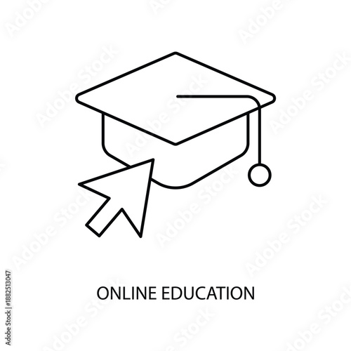 online education icons set. Set of editable stroke icons.Set of online education