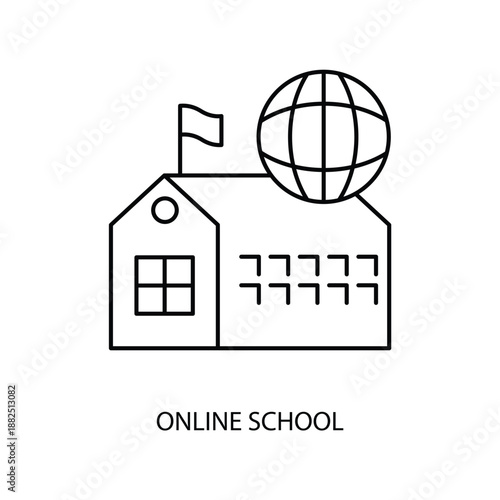 online school icons set. Set of editable stroke icons.Set of online school
