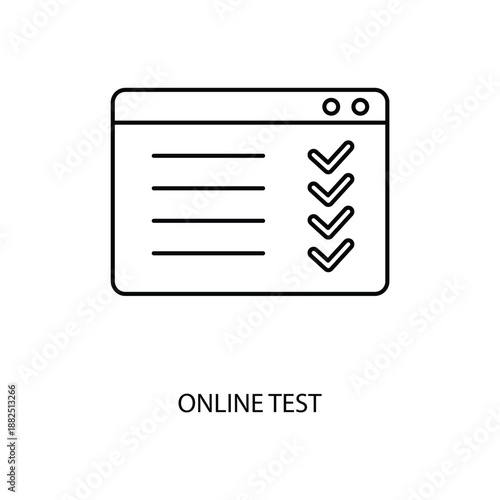 online test concept line icon. Simple element illustration. online test concept outline symbol design.