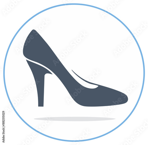 Modern high heel pump shoe icon symbolizing elegance fashion and professional style