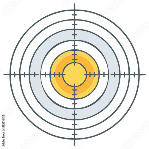 Target bulls eye with crosshairs for accuracy and precision