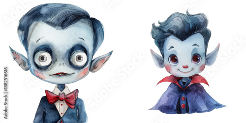vampire watercolor vector illustration