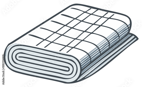 Folded Mattress with Quilted Pattern and Rolled Edges