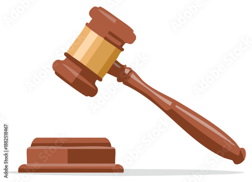 Wooden Gavel and Sound Block Symbolizing Law Justice and Authority