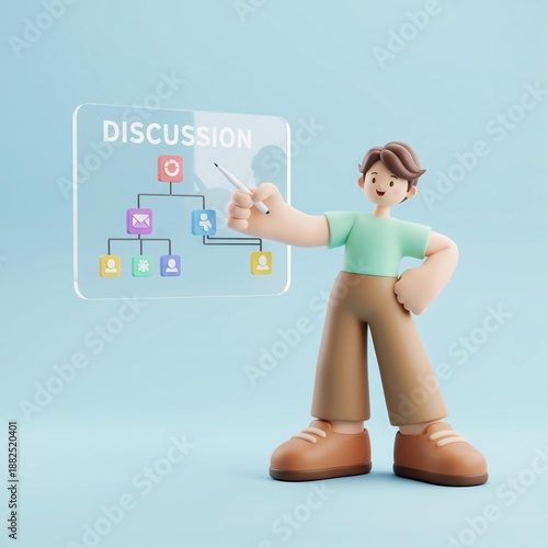 3D 교육,학습과 창작 과정 일러스트
